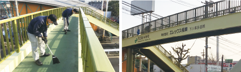 名古屋市天白区 下八事歩道橋で清掃活動